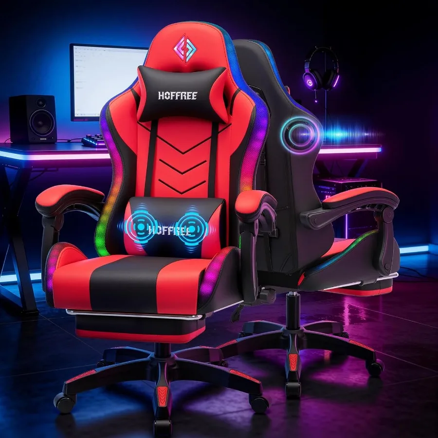 Speakers - RGB-gamingstoel met luidsprekers en LED-verlichting die