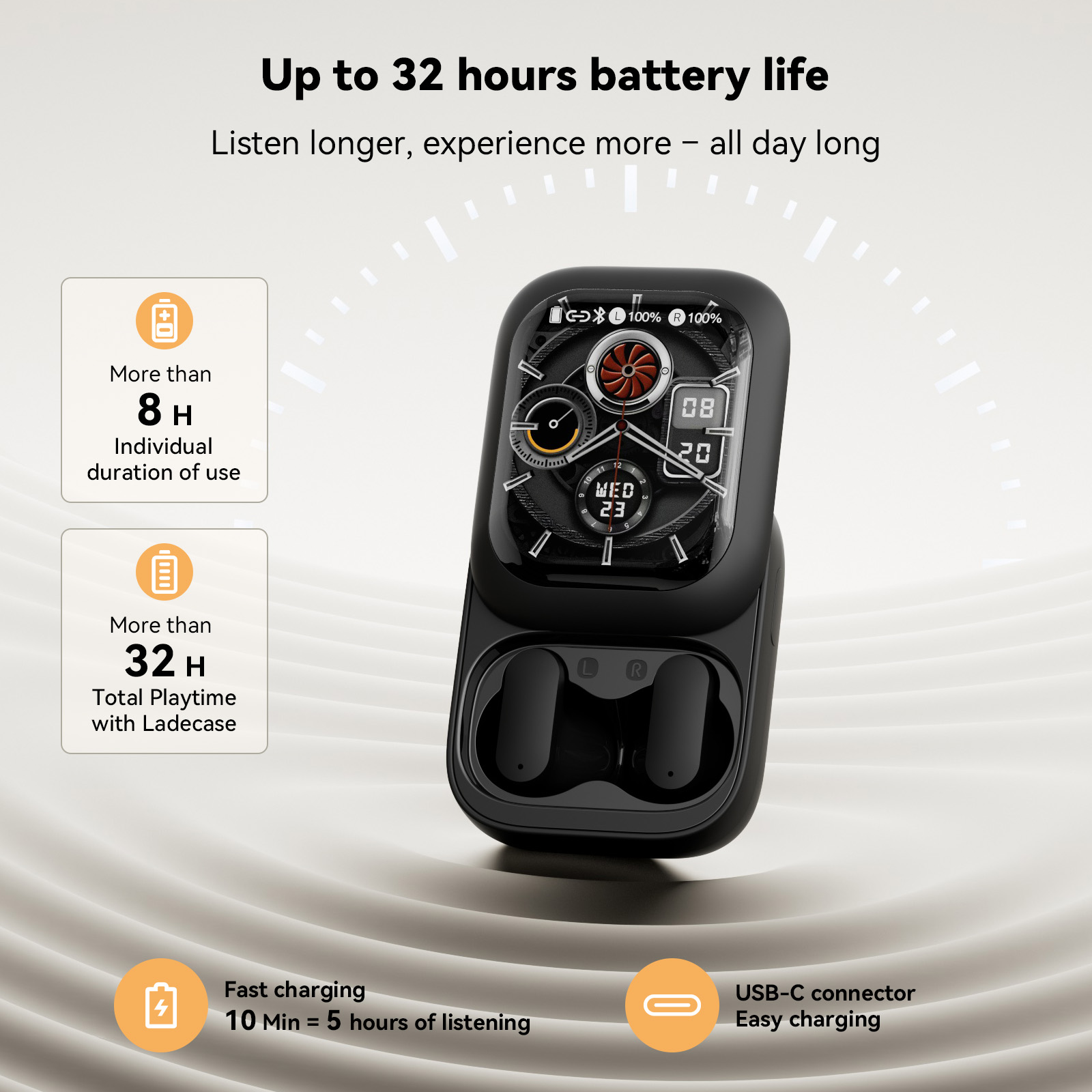 Headphones - ZNP N04 Draadloze Bluetooth Oordopjes AI