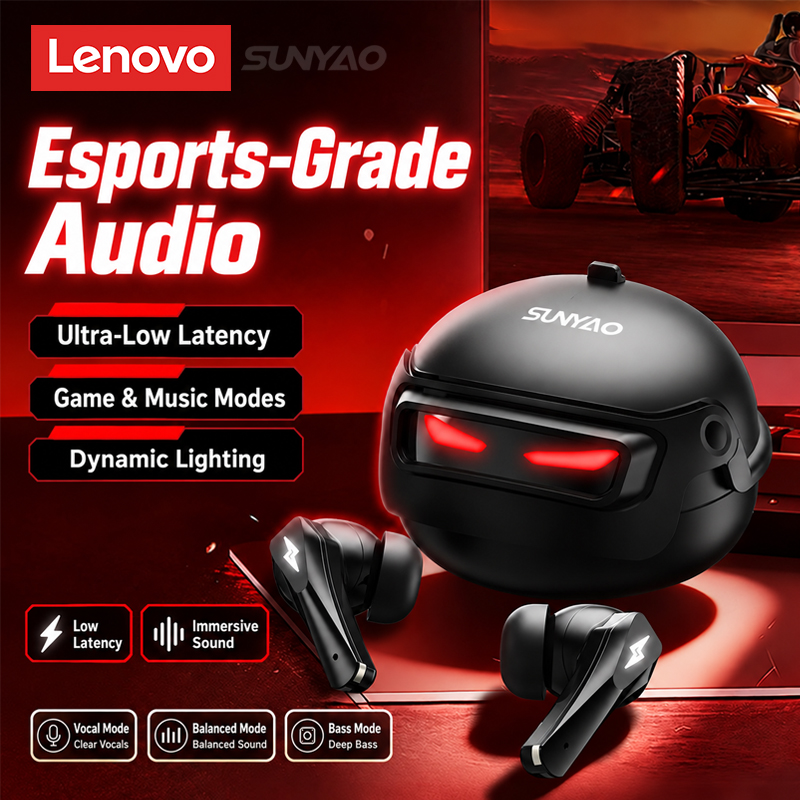 Headphones - Lenovo GT101 gamingheadset, draadloos, Bluetooth 6.0,