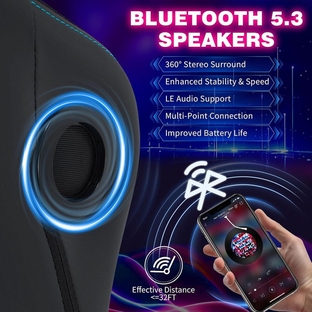 Gamingstoel met LED-verlichtin - Speakers recensie en prijs